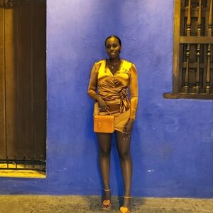 Chic Burnt Orange Wrap Dress